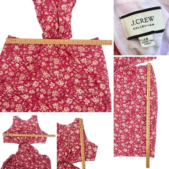 J. Crew (18 - NWT) Twist-Back Midi Dress  - Tossed Floral - Pink and White - Picture 4 of 10
